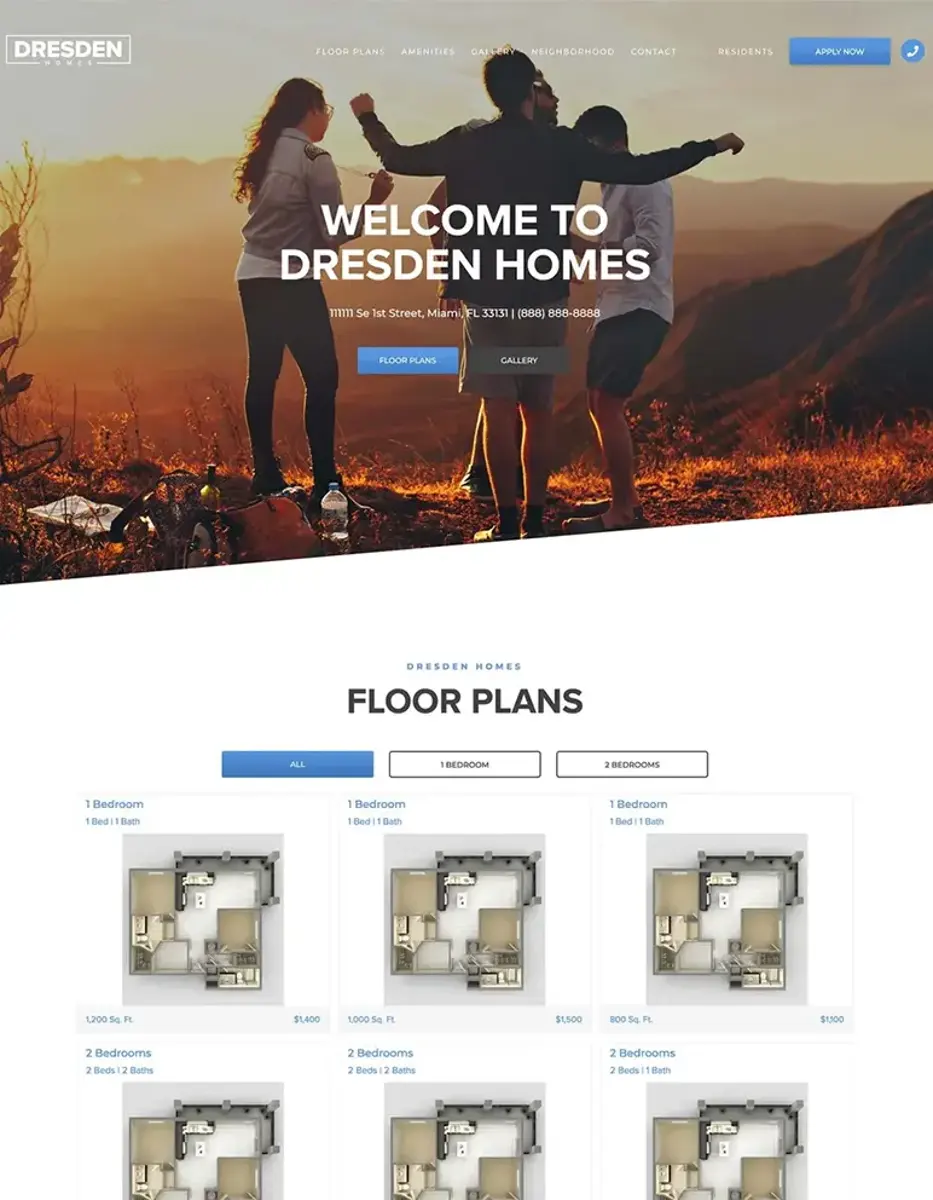 Dresden Homes website design