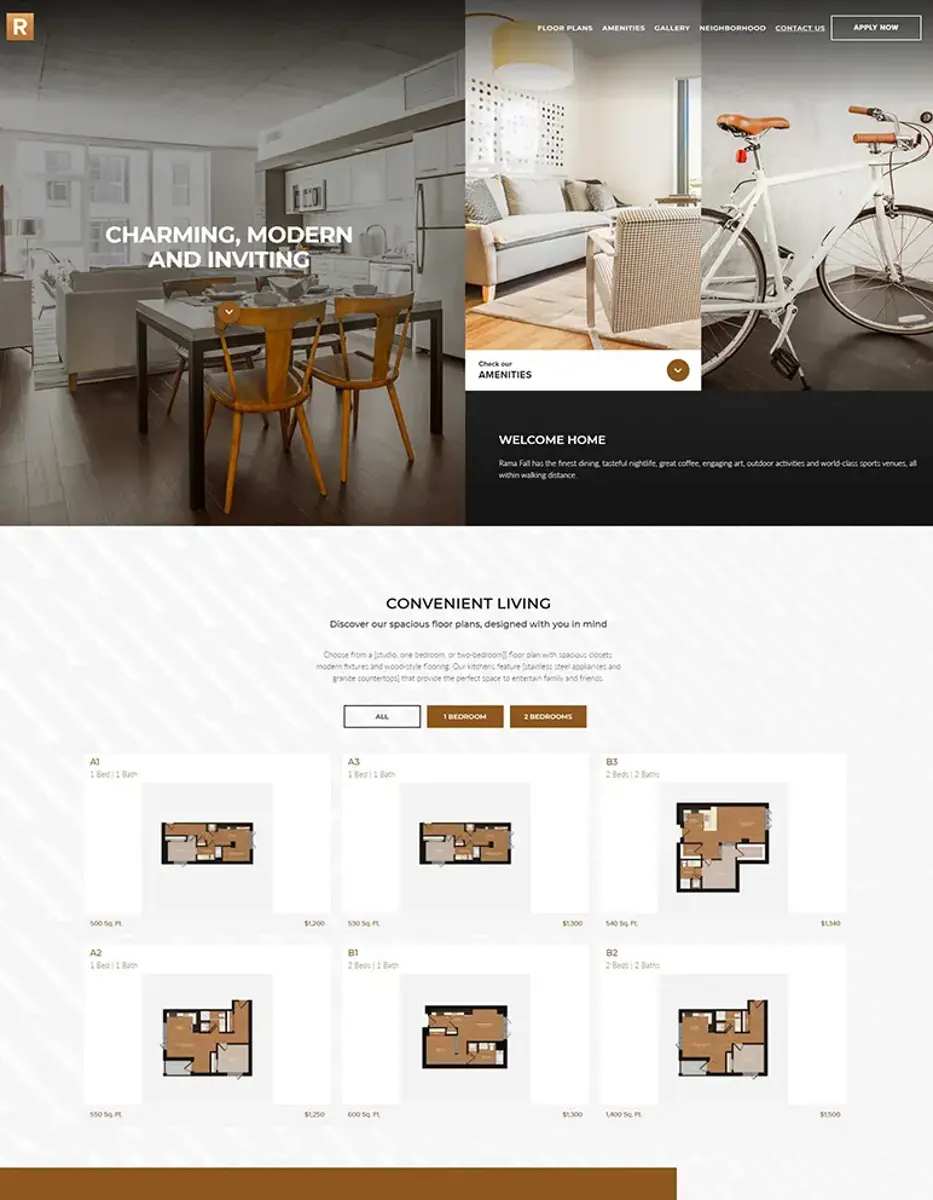Rama Flats website design